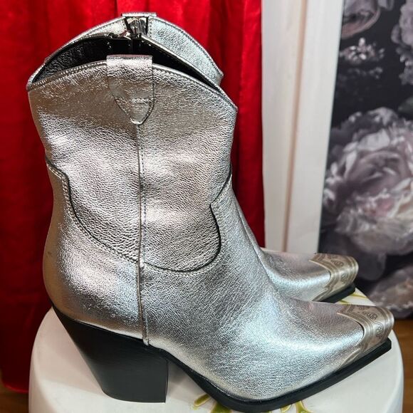 Free People Brayden Western Boot in Pewter/ size 38 - Picture 7 of 12